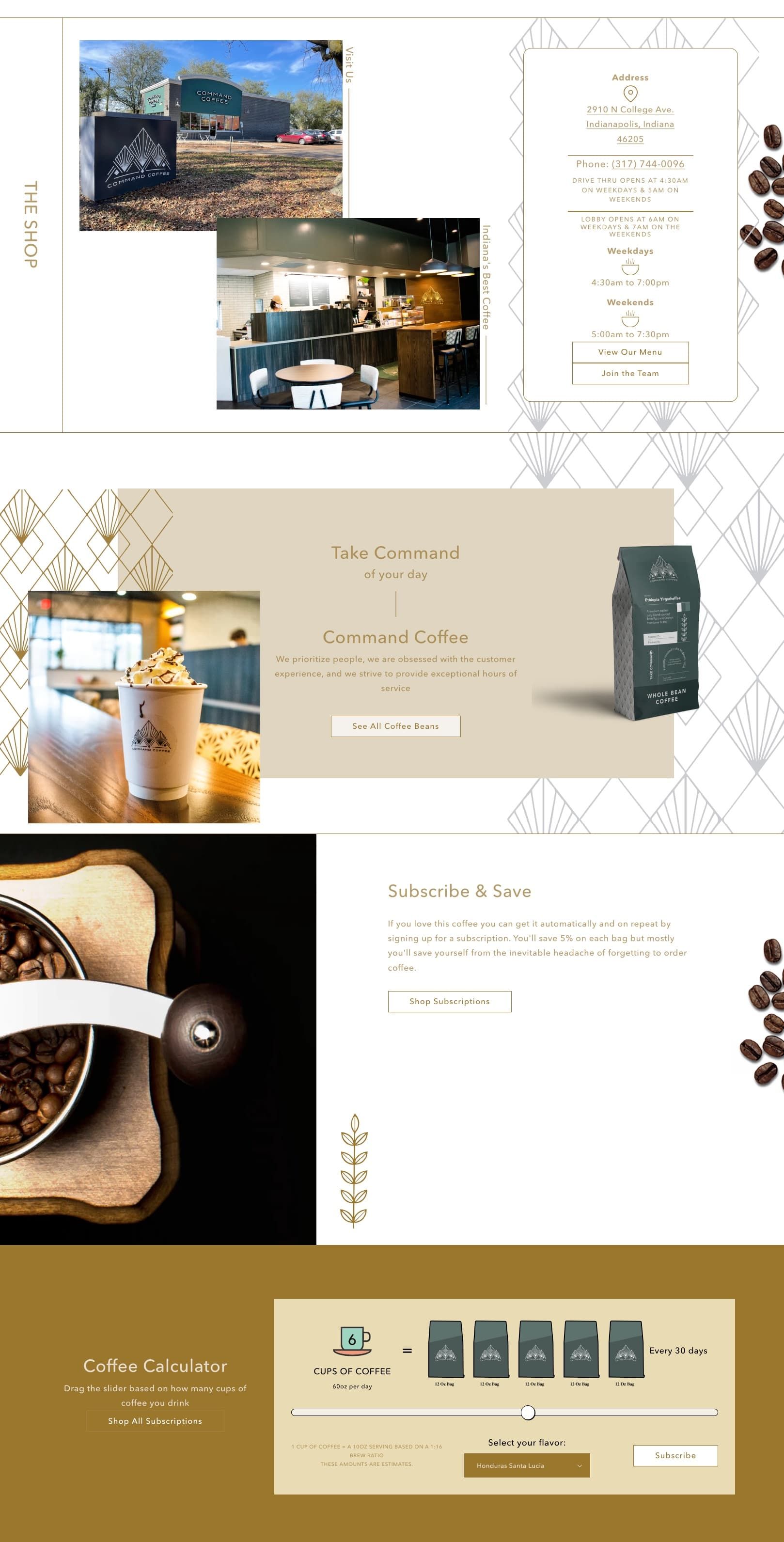 Command Coffee homepage