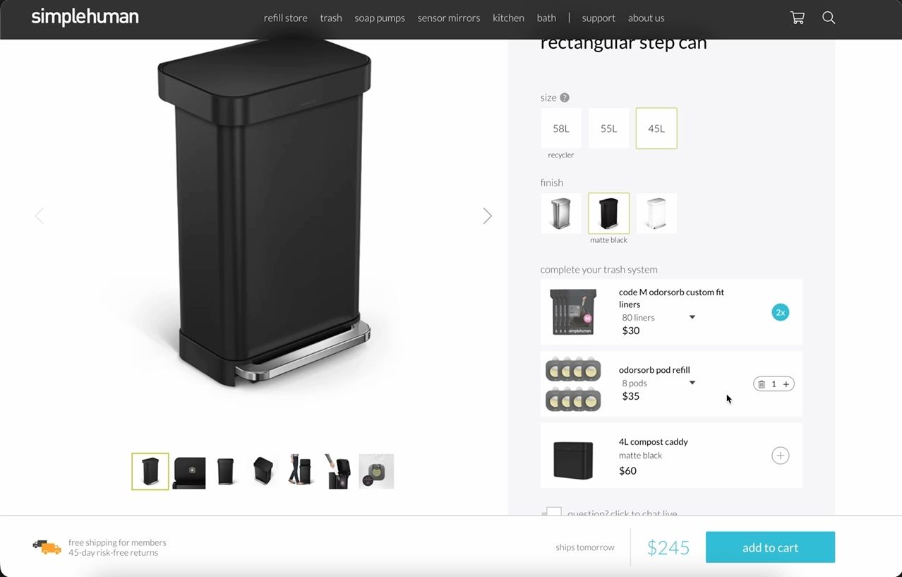 Simplehuman product configuration video