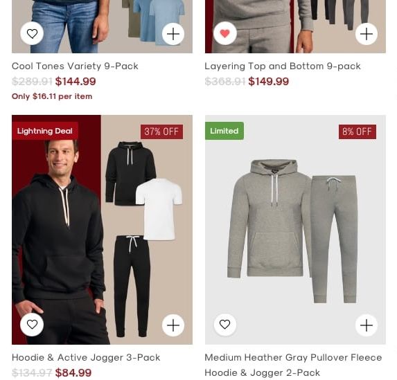 multi-collection product card grid